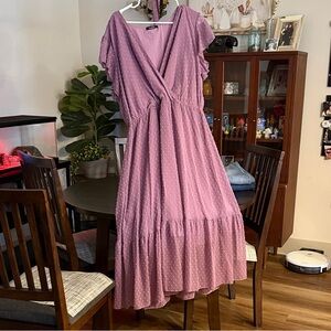 Elegant Pink Ruffled Dress